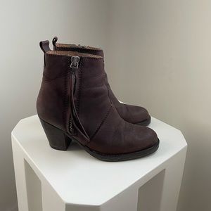 Acne brown ankle boots